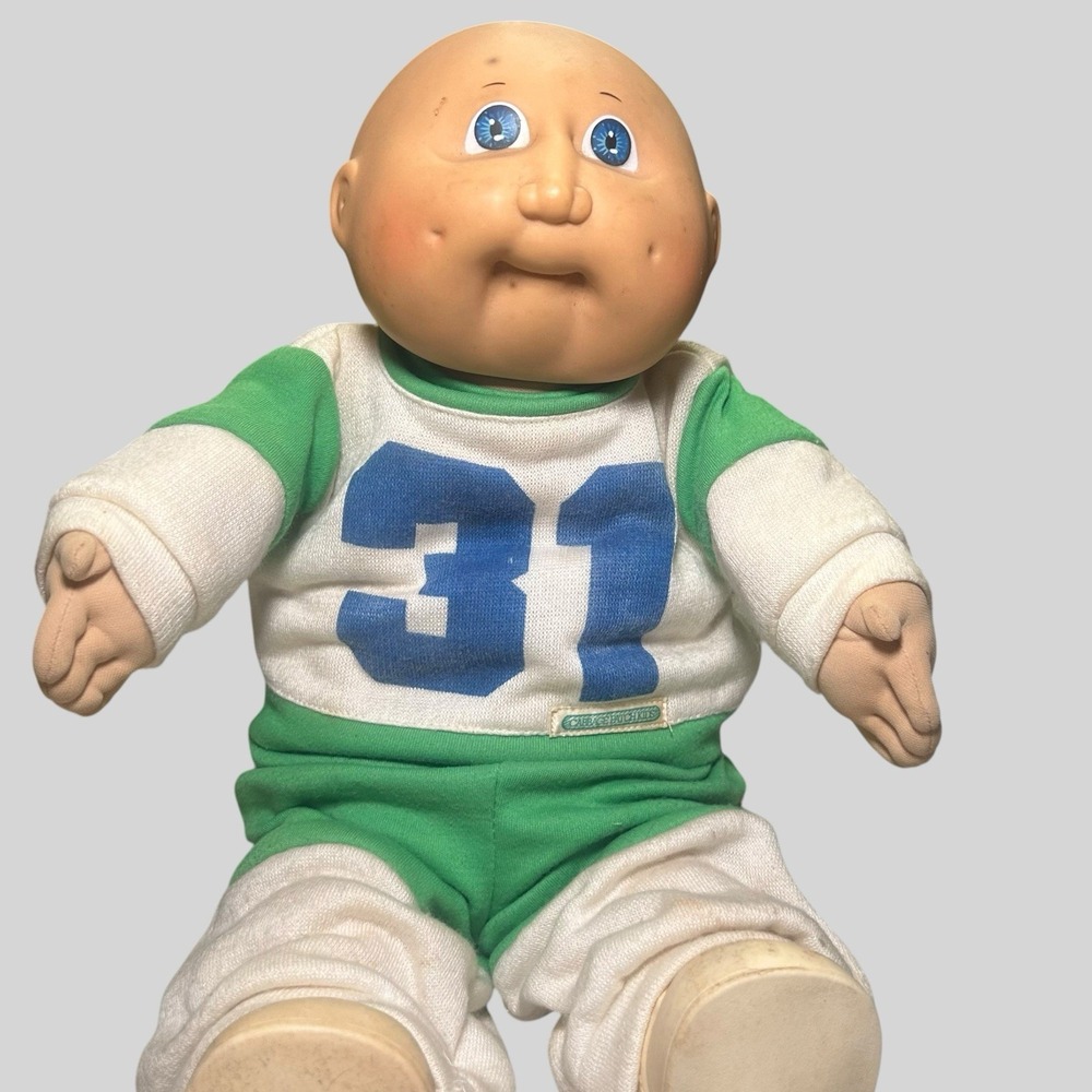Vintage 1985 Cabbage Patch Kids Football Boy Doll HM #2 P Factory Transitional